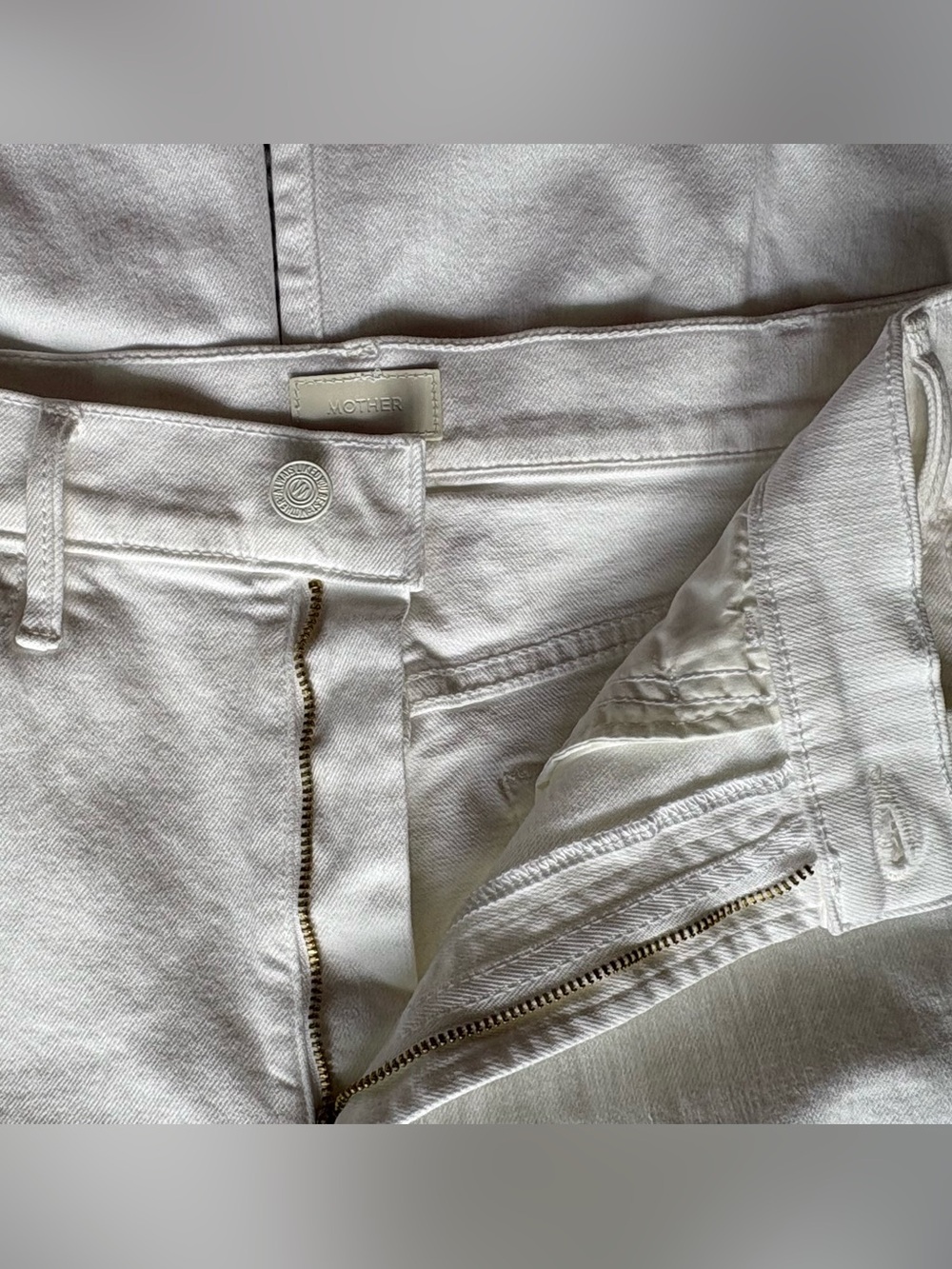 MOTHER The Hustler Ankle Fray Jeans White NWT Sz 27 - Picture 13 of 14